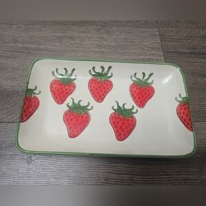 Strawberry Ceramic Dish Trinket Food Safe Decor